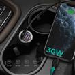 AUKEY CC-A3 Cargador rápido para coche de 30 W PD de metal con dos puertos y PPS y QC 3.0
