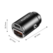AUKEY CC-A3 Cargador rápido para coche de 30 W PD de metal con dos puertos y PPS y QC 3.0