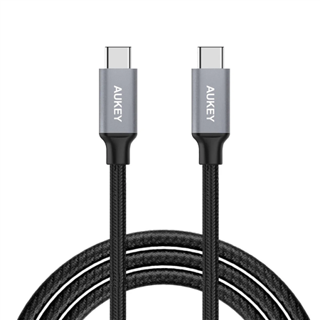 AUKEY CB-CD6 Cable de nailon trenzado duradero USB-C a USB-C de 2 m con carga rápida 3.0