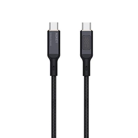 AUKEY CB-MCC101 Cable USB-C a USB-C LCD de 100 W y 1 m