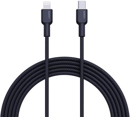 AUKEY CB-NCL12 Cable USB-C a Lightning negro de 1.8 m con trenzado de nailon