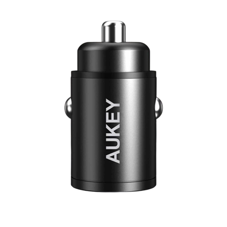 AUKEY CC-A3 Cargador rápido para coche de 30 W PD de metal con dos puertos y PPS y QC 3.0
